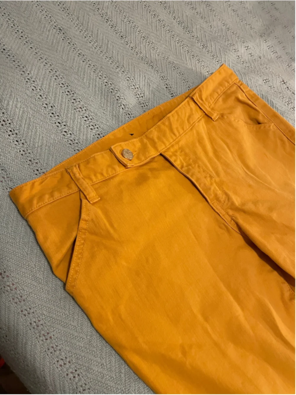 Tory Burch Super Skinny Pants, Size 32, mustard yellow
